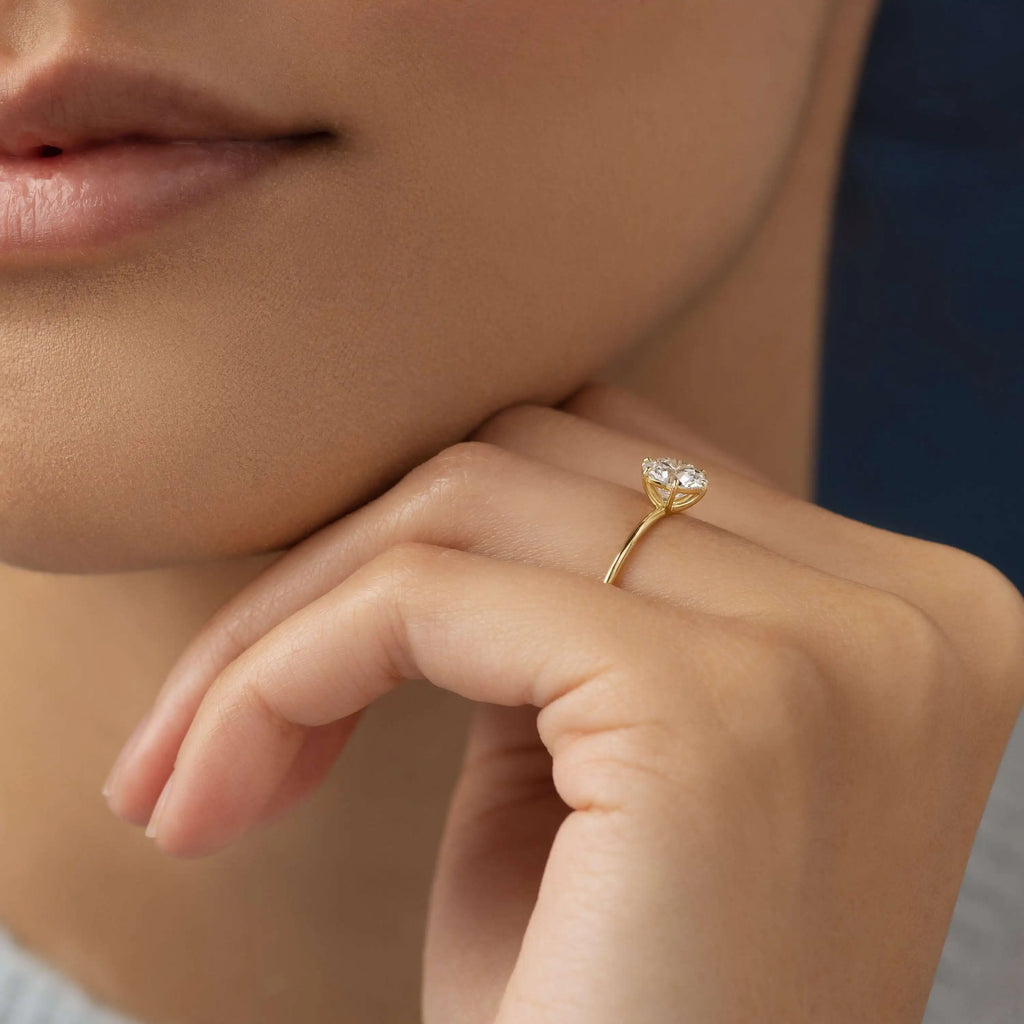 Round Cut Moissanite Solitaire Ring | 1CT 2CT 3CT