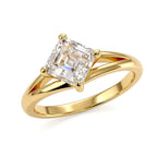 Princess Cut Moissanite Ring | 1CT | Split Shank | Gold & Silver | 925 Sterling Silver
