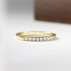 Half Eternity Moissanite Wedding Band | 1.3mm 1.6mm 1.8mm 2.0mm