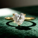 Heart Cut Moissanite Solitaire Ring | 1.2CT | 3-Prong | Gold & Silver | 925 Silver