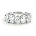 5-Stone Oval Cut Moissanite Half Eternity Band | 2.5CT Total | 925 Sterling Silver