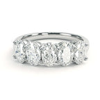 5-Stone Oval Cut Moissanite Half Eternity Band | 2.5CT Total | 925 Sterling Silver