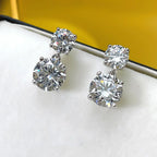 Full Moissanite Long Tassel Drop Earrings | 5.6CT / 10CT Total | GRA Certified | 925 Silver Platinum Plated