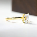 Emerald Cut Moissanite Solitaire Ring | 1CT 2CT 3CT