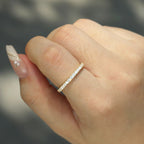 Half Eternity Moissanite Wedding Band | 1.3mm 1.6mm 1.8mm 2.0mm
