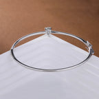 Pear Cut Moissanite Solitaire Bangle | 1CT | GRA Certified | Rose Gold & Silver | 925 Sterling Silver