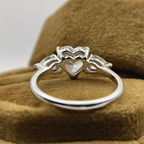 Heart Cut Moissanite Ring | Pear Cut Side Stones | 1CT / 2CT / 3CT / 4CT | 925 Sterling Silver