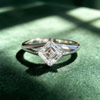 Princess Cut Moissanite Ring | 1CT | Split Shank | Gold & Silver | 925 Sterling Silver
