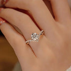 Round Cut Moissanite Bridal Ring | 1CT 6.5mm | Certified | 925 Silver Platinum Plated