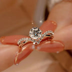 Round Cut Moissanite Bridal Ring | 1CT 6.5mm | Certified | 925 Silver Platinum Plated