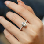 Oval Cut Moissanite Halo Ring | 1CT / 2CT / 3CT | Pavé CZ Halo