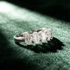 5-Stone Oval Cut Moissanite Half Eternity Band | 2.5CT Total | 925 Sterling Silver
