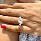 Heart Cut Moissanite Ring | Pear Cut Side Stones | 1CT / 2CT / 3CT / 4CT | 925 Sterling Silver