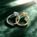 Heart Cut Moissanite Solitaire Ring | 1.2CT | 3-Prong | Gold & Silver | 925 Silver