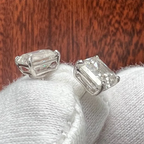 Asscher Cut Moissanite Stud Earrings | 1CT / 2CT / 2.5CT Each | GRA Certified | 925 Sterling Silver
